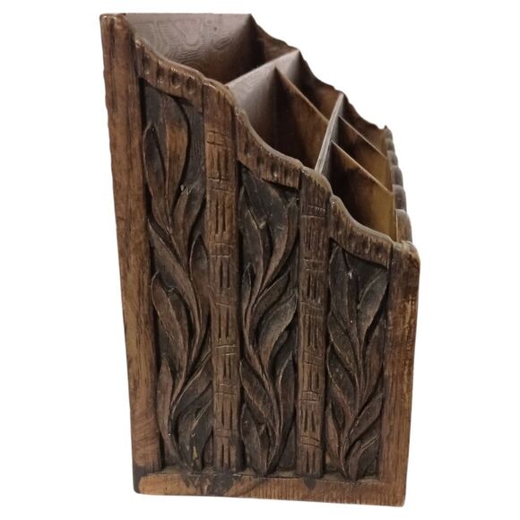 Lerner Desk Organizer Faux Wood Ornate Witchy Victorian Style Vanity Makeup Vtg. - Picture 11 of 16